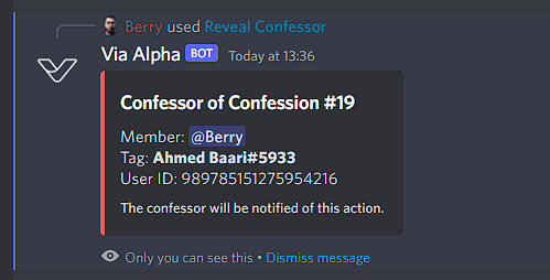 Confession User Info